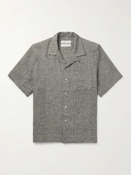 Рубашка из смесового льна и шелка Gioia с трансформируемым воротником A KIND OF GUISE, серый