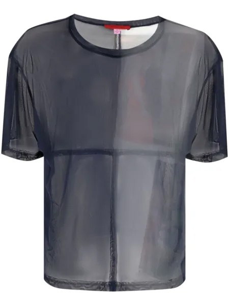 Eckhaus Latta полупрозрачная футболка Prom, синий