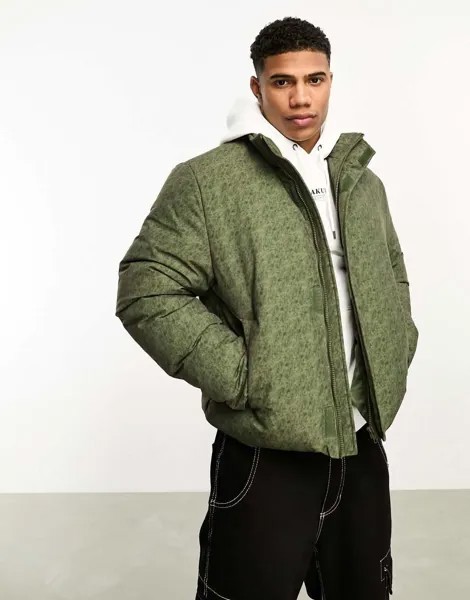 Зеленый пуховик оверсайз ASOS DESIGN