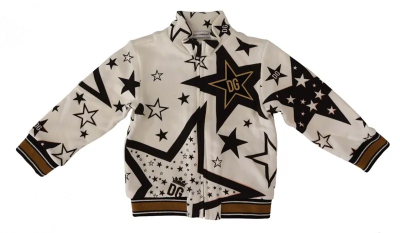 DOLCE - GABBANA Детский белый хлопковый свитшот со звездами s. 9/12 месяцев $400