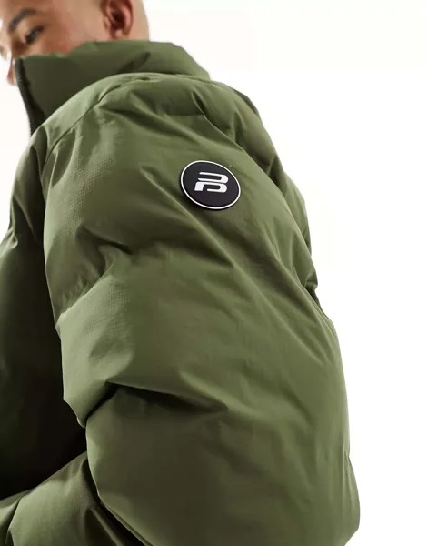 Пуховая куртка цвета хаки Pull&Bear