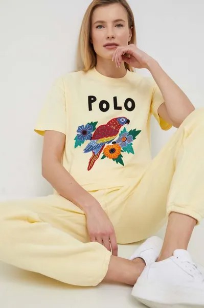 Хлопковая футболка Polo Ralph Lauren, желтый