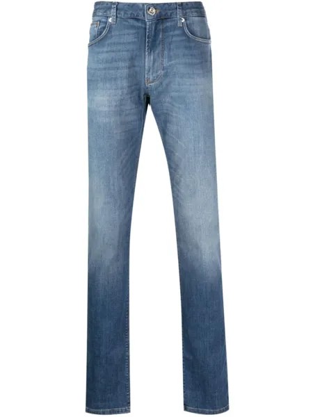Emporio Armani прямые джинсы с эффектом потертости, синий