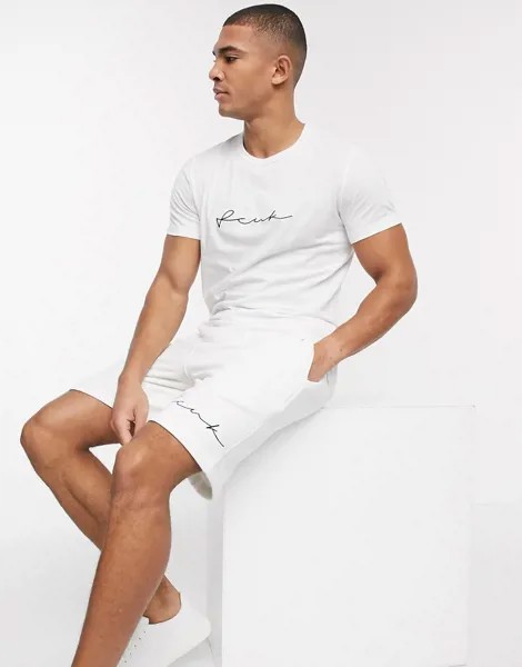Белые шорты с вышивкой French Connection FCUK-Белый