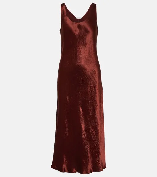 Атласное платье-комбинация leisure talet Max Mara, коричневый