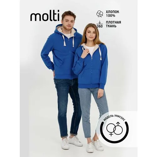 Толстовка molti, размер 44, , синий