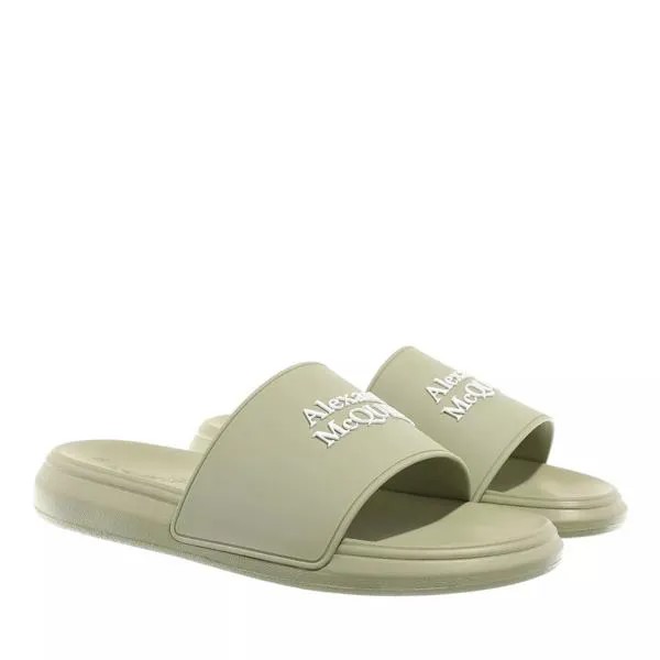 Сандалии pool slides sage/white Alexander Mcqueen, зеленый