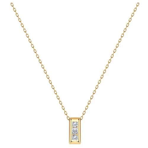 Колье Diamant, красное золото, 585 проба, фианит, длина 45 см.