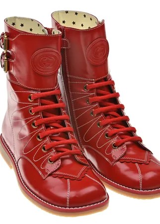 Красные ботинки из кожи GUCCI