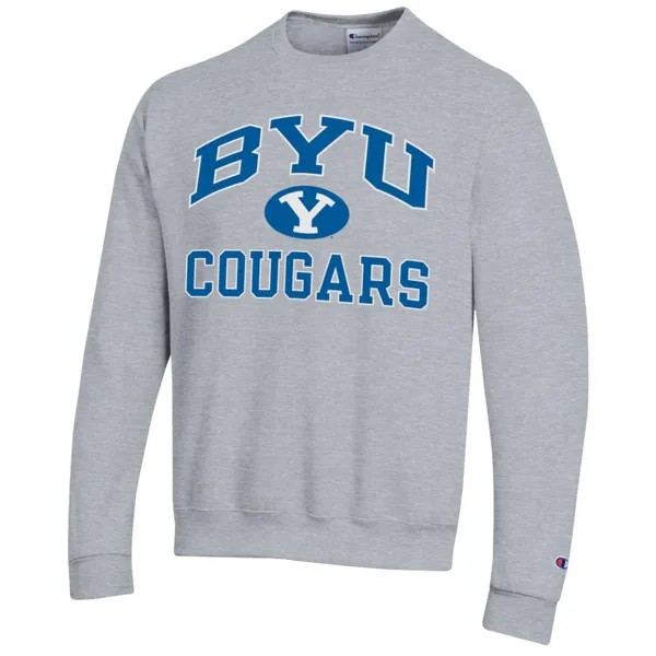 Мужской пуловер BYU Cougars Heather Grey High Motor Champion