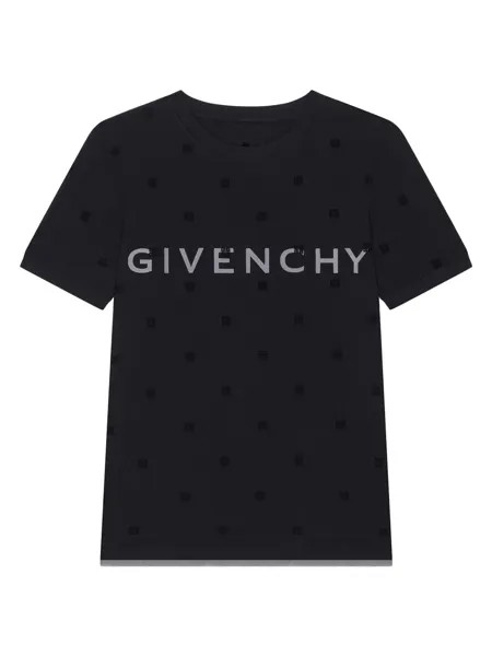 Двухслойная облегающая футболка из тюля 4G Givenchy, черный