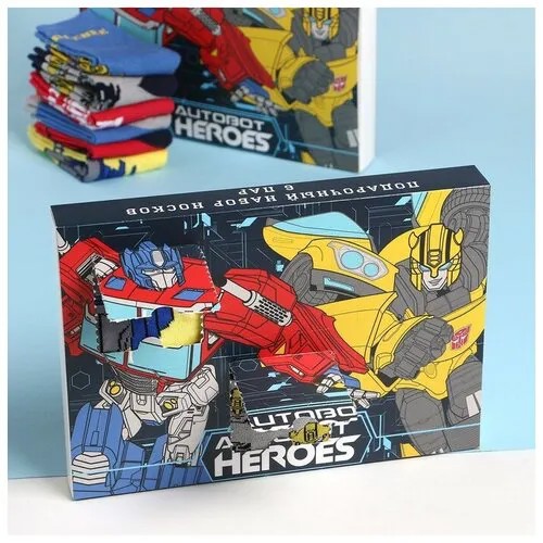 Носки Hasbro 6 пар, размер 24/26, синий, желтый