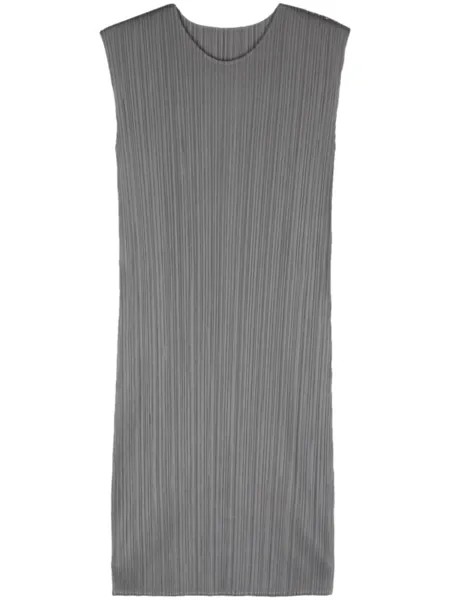 Плиссированное платье мини Pleats Please Issey Miyake, серый