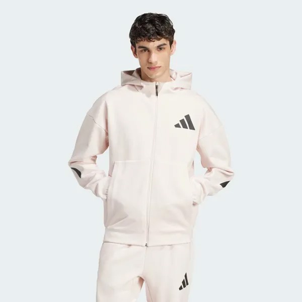 Z.N.E. Спортивная куртка с капюшоном и молнией во всю длину Adidas, цвет Wonder Quartz