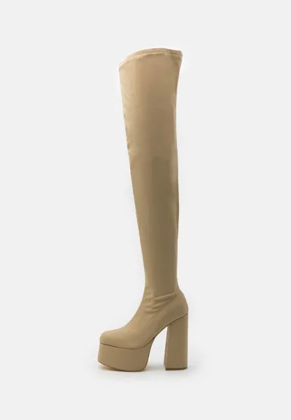 Сапоги на каблуке The Redemption V2 Thigh Boots Koi Footwear, цвет cream