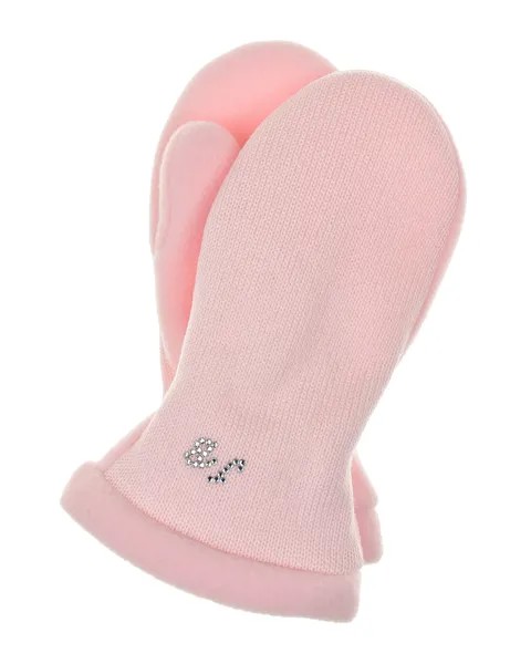 Розовые варежки из шерсти и флиса Joli Bebe детские