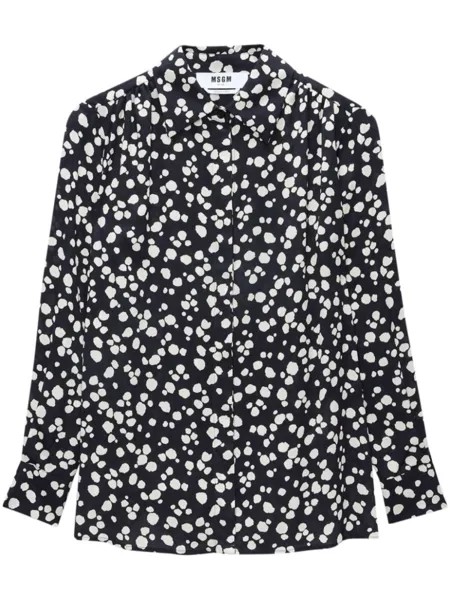 MSGM рубашка в горох с длинными рукавами, черный