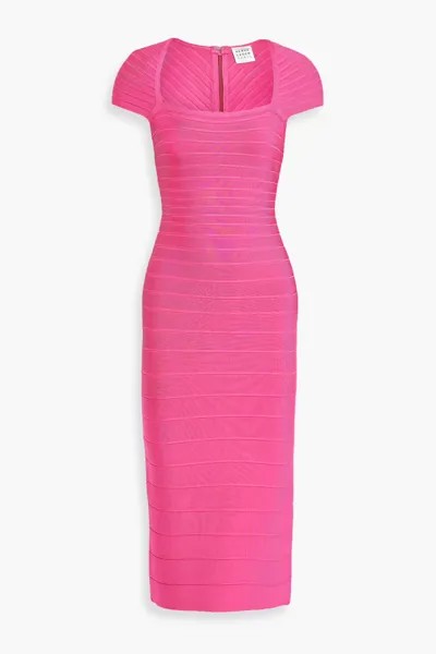Бандажное платье миди Hervé Léger, цвет Bubblegum