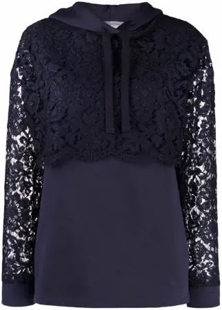 Valentino худи с кружевом