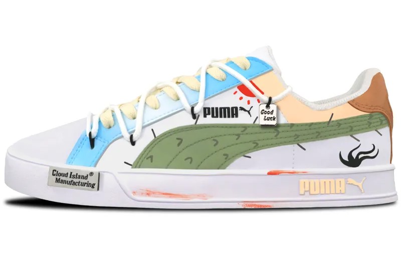 Кроссовки Puma Smash Vulc Skateboarding Shoes Unisex Low-top White/green, зеленый