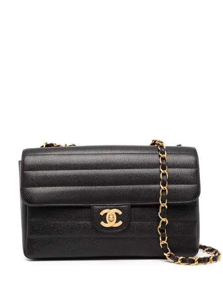 Chanel Pre-Owned стеганая сумка на плечо Jumbo Mademoiselle 1995-го года