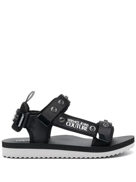 Versace Jeans Couture шлепанцы с логотипом, черный
