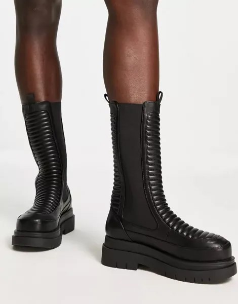 Черные стеганые высокие сапоги Koi Ember Koi Footwear