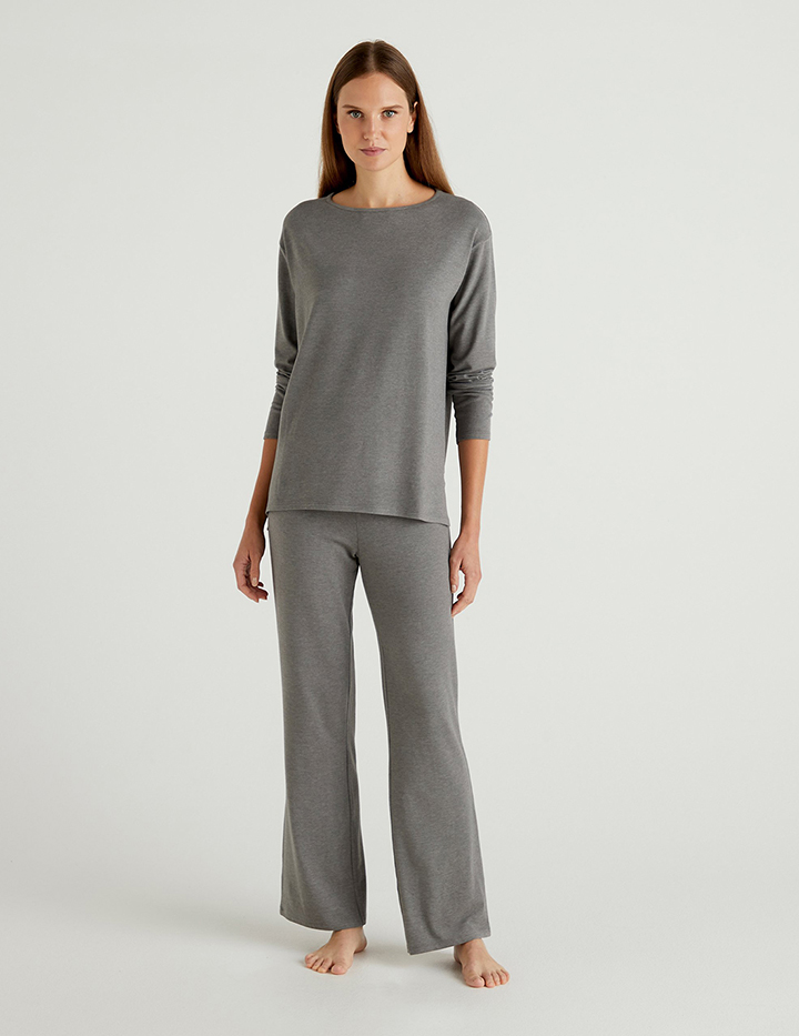 Пижама женская United Colors of Benetton 21A_3L333P2G7 серая L