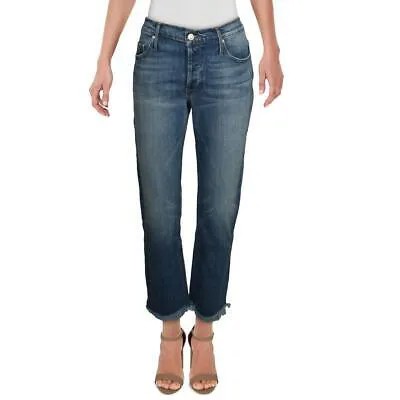 Черные джинсы Orchid Denim Womens Brooklyn со средней посадкой из джинсовой ткани прямого кроя BHFO 1603