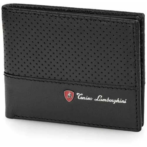 Портмоне Tonino Lamborghini Driving Black, 11.5х9 см, кожа.