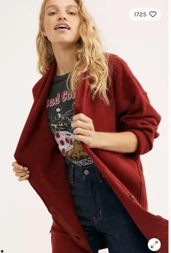 Осенний кардиган с напуском из эвкалипта Free People Cardi с шалевым воротником XS 148 долларов США