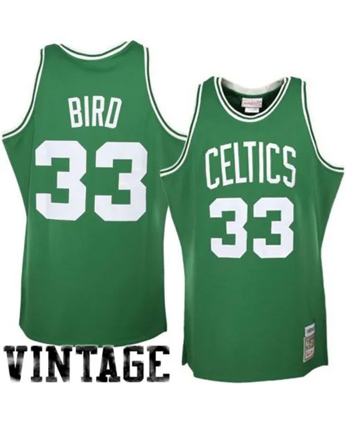 Мужская аутентичная майка Larry Bird Kelly Green Boston Celtics 1985/86 Hardwood Classics Mitchell & Ness