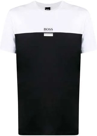 Boss Hugo Boss двухцветная футболка с логотипом