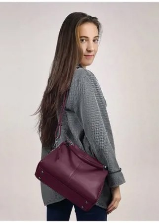 Надежная Сумка женская 2017180B D10 viola Giorgio Ferretti с наплечным ремнем/Италия, 100% натуральная кожа