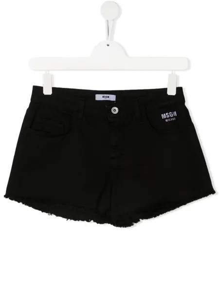 MSGM Kids джинсовые шорты с вышитым логотипом
