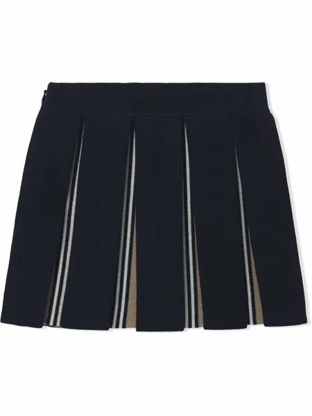 Burberry Kids юбка с полосками Icon Stripe и складками