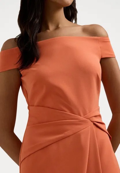 Вечернее платье CREPE OFF THE SHOULDER GOWN Ralph Lauren, оранжевый