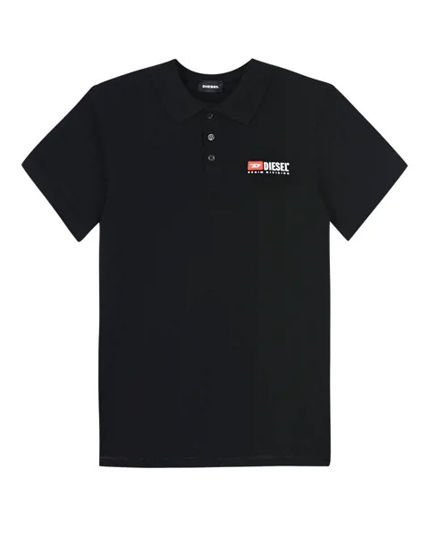 Черная футболка-поло с логотипом Diesel детская