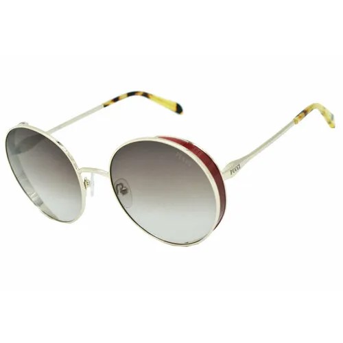 Солнцезащитные очки Emilio Pucci EP 187, круглые, оправа: металл, градиентные, с защитой от УФ, для женщин, красный