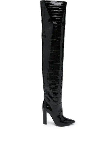 Philosophy Di Lorenzo Serafini 120mm crocodile-embossed leather boots, черный