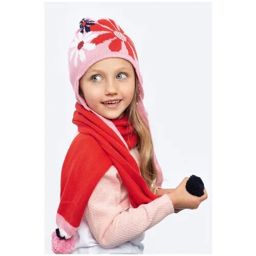Комплект шапка и шарф для девочки Шалуны 5476 розовый 50