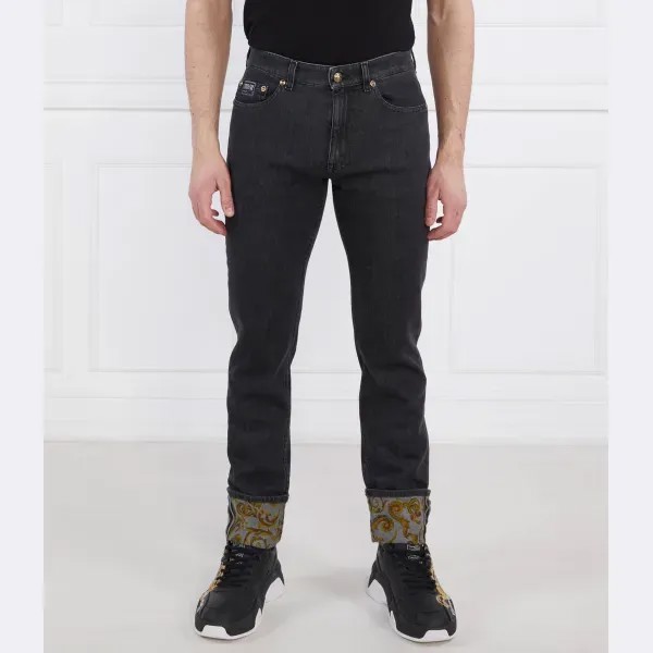Джинсы узкого кроя Versace, черный