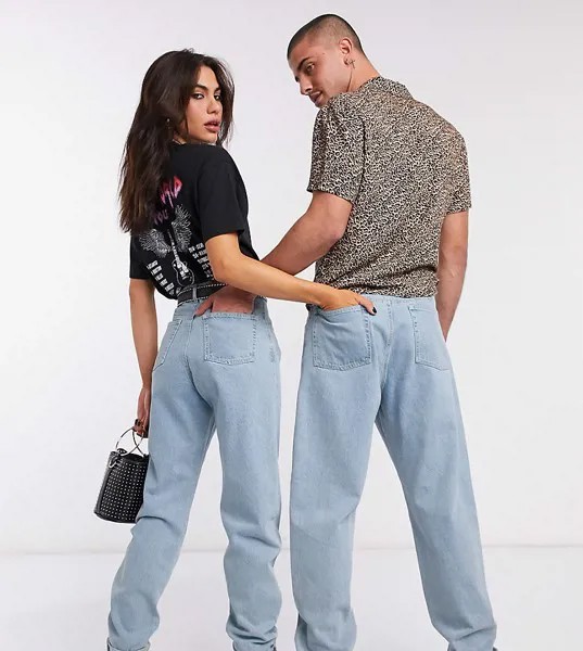 Светлые свободные джинсы Reclaimed Vintage inspired The '83 unisex-Голубой