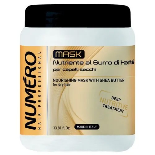 Brelil Professional Numero Маска для волос питательная с маслом карите, 1000 мл