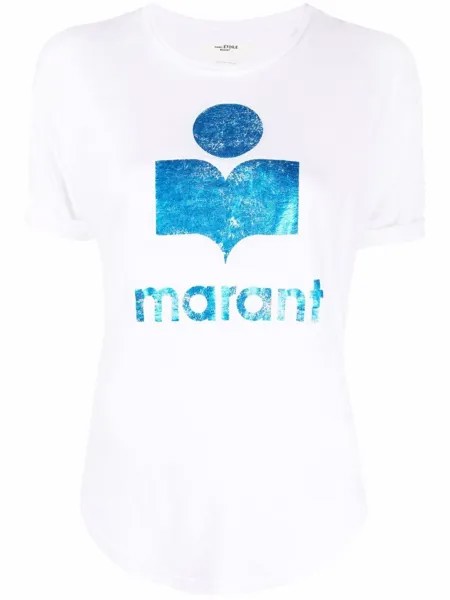 Isabel Marant Étoile льняная футболка с логотипом