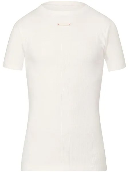 Maison Margiela футболка Fancy в рубчик, белый