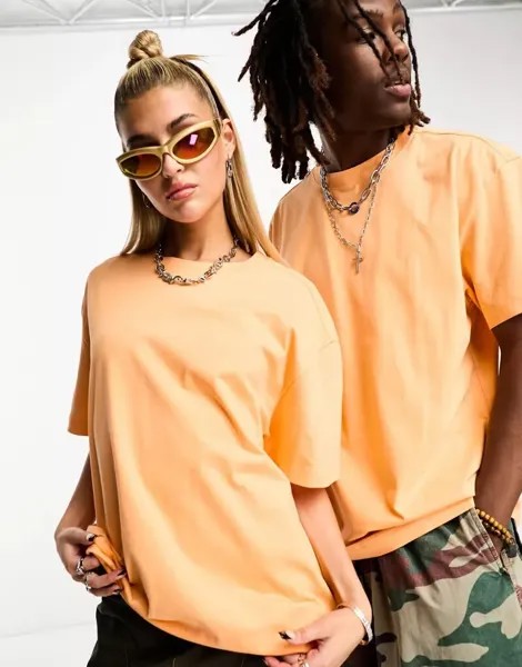 Оранжевая оверсайз-футболка унисекс Weekday эксклюзивно для ASOS