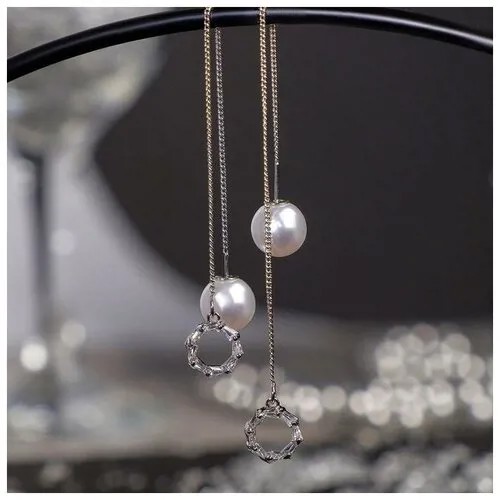 Серьги Queen Fair, размер/диаметр 10 мм, белый, серебряный