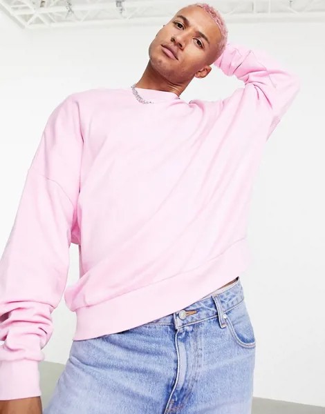 Розовый свитшот в стиле super oversized ASOS DESIGN-Розовый цвет