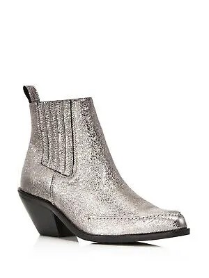 KENNETH COLE NEW YORK Женские оловянно-серебристые кожаные ботильоны Western-Rory 8.5